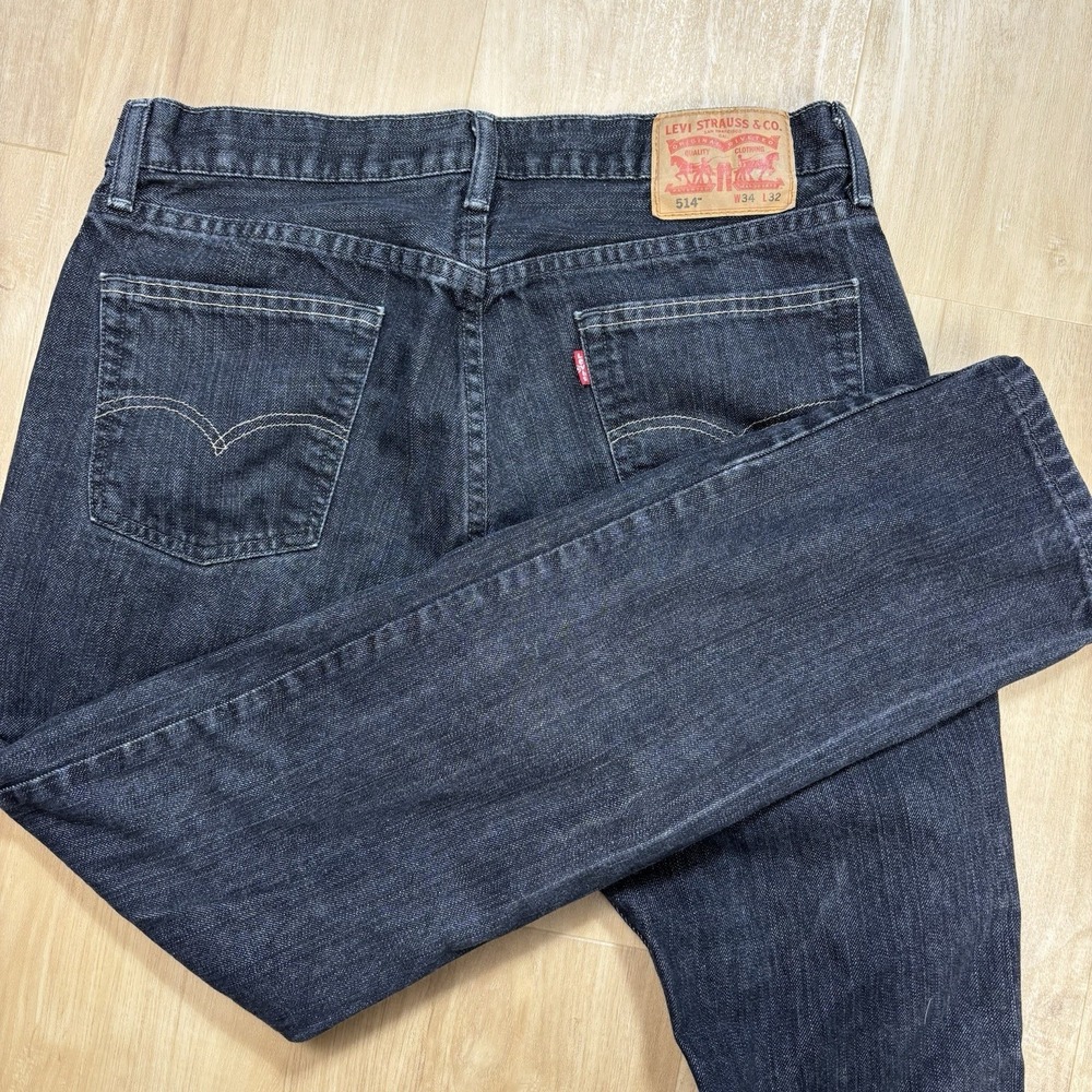 Levi's 514 Jeans Men's 34 x 32 - Straight Leg Regular Fit Dark Denim Pants